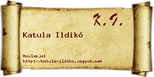 Katula Ildikó névjegykártya